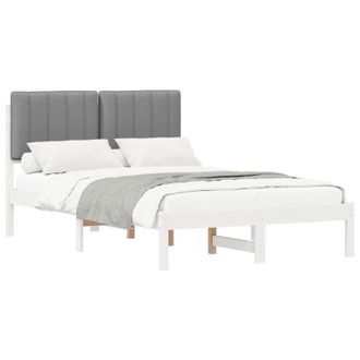 vidaXL Estructura De Cama Con Cabecera Tapizada Y Gris Claro Vidaxl