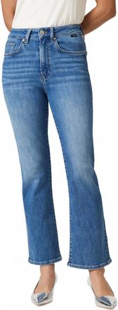 Mavi Anika Cropped Flare Jeans In Mid Brushed Flex Blue
