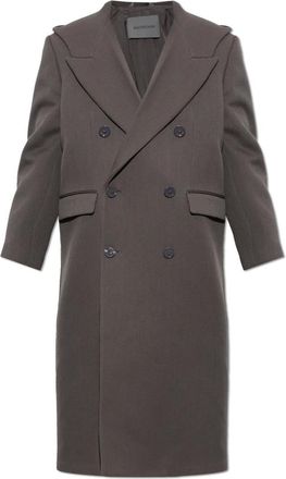 Balenciaga Wollen jas met capuchon - Heren - Mantels - Grijs - Maat: L Wol