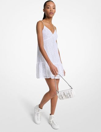 Michael Kors Corded Floral Lace Mini Slip Dress