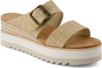 Toms Diana Platform Slide Sandal in Almond Raffia at Nordstrom, Size 7.5