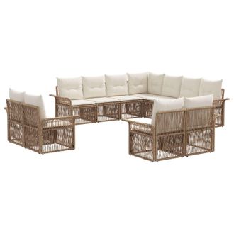 vidaXL Conjunto De Sof&aacute;s De Jard&iacute;n 11 Pcs Beige Y Blanco Crema Vidaxl