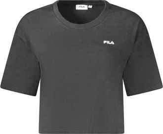 Fila Zwart Logo Print Cropped T-Shirt - Dames - T-shirts - Zwart - M - Katoen - Tops