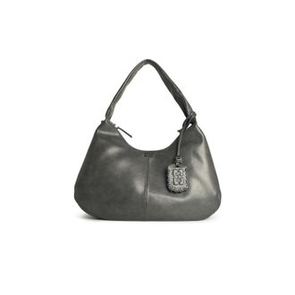 Ganni Bou Xxl Grey Leather Blend Bag