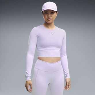 Puma T-shirt cropped a maniche lunghe PUMA x HYROX PWRMODE da donna, Abbigliamento, Viola, XXS