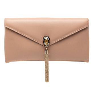 Bulgari Beige Pink Leather Clutch Bag (Pre-Owned)
