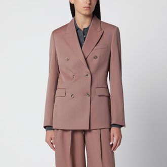 Golden Goose Blazer doppiopetto rosa bronzo in lana vergine