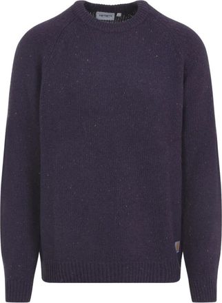 Carhartt Work in Progress Anglistic Sweater - Heren - Ronde hals truien - Paars - S - Katoen - Truien & Vesten