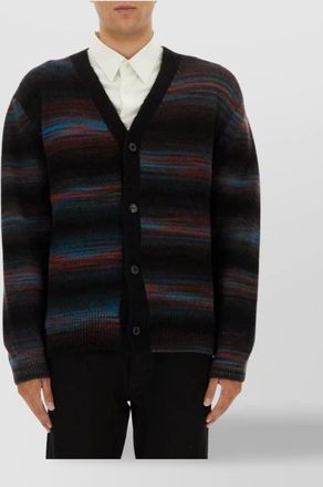 Paul Smith wool v-neck striped cardigan