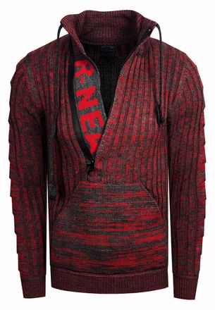 Rusty Neal 1/2 Rits Chunky Trui met Hoge Hals