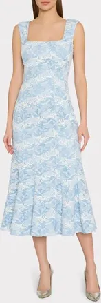 Milly Meg Butterfly Lace Mermaid Dress in White/blue at Nordstrom, Size 6