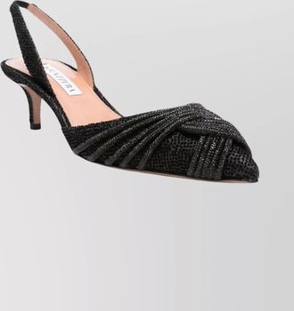 Aquazzura beaded slingback pumps kitten heel