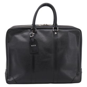 Louis Vuitton Porte-Documents Voyage Epi Leather Black Leather Briefcase Bag (Pre-Owned)