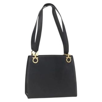 Ferragamo Pre-owned Shoulder Bags, female, Black, Size: ONE SIZE Pre-owned Leather shoulder-bags