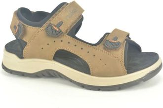 Rieker Taupe Trekking Sandalen met Velcro Straps - Heren - Sandalen - Beige - 42 EU - Schoenen