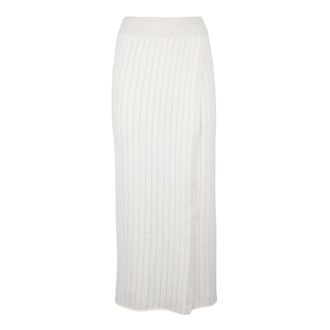 Eleventy Rokken, Dames, Beige, S, Wol, Gebreide midi rok