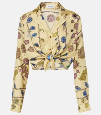 Versace Printed silk twill shirt