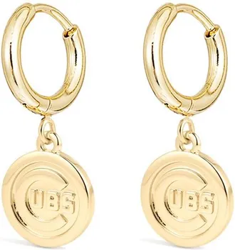 Luv AJ x The MLB Chicago Cubs Logo Charm Hoop Earrings in Gold at Nordstrom
