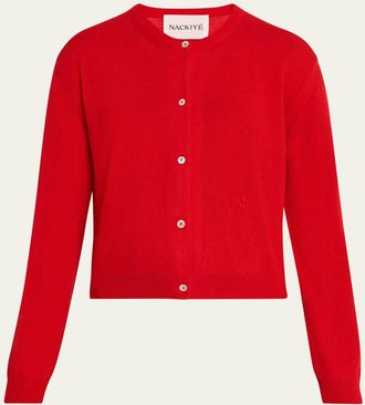 Nackiyé Seashell Cashmere Crewneck Cardigan