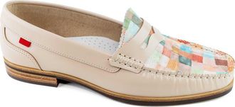 Marc Joseph New York East Village 2.0 Leather Penny Loafer in Nude & Mosaic Napa at Nordstrom, Size 7.5
