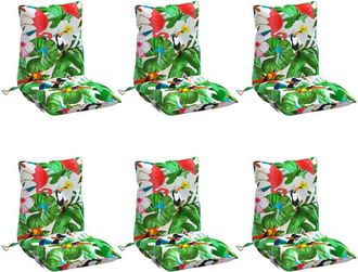 vidaXL Cojines Para Silla Respaldo Bajo 6 Uds Tela Oxford Multicolor Vidaxl