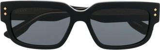 Gucci rectangle-frame tinted sunglasses - men - Acetate - One Size - Black