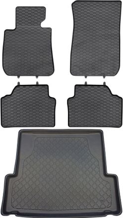 OEM Bmw Serie 3 E91 Familiar (09.2005-11.2012) Juego - Alfombrillas De Goma Para Coche + Alfombrilla Para Maletero