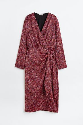 H&M Wickelkleid aus Satin - Red