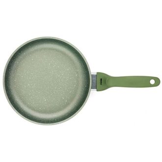 Risoli Padella Bassa Dr. Green, Alluminio Pressofuso, Bakelite SOFT TOUCH, Rivestimento GREEN STONE, Verde, 28x28x4,5 cm