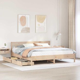 vidaXL Vidaxl - Estructura De Cama Sin Colch&oacute;n Madera Maciza De Pino 180x200 Cm
