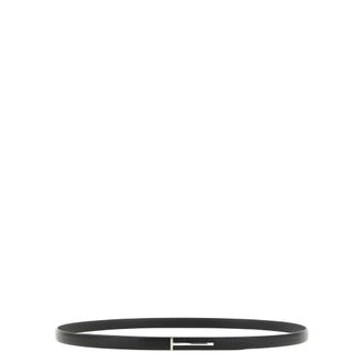 Tom Ford Supple Grain Leather Slim T Belt - male - Tom Ford - Belts - Black - 100 CM - Accessories