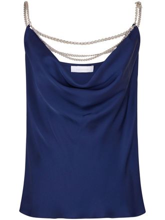 Paco Rabanne chain tank top - women - Polyester - 40 - Blue