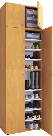 ebuy24 Gabinete De Zapato De Madera Vcm Dimensiones: Al. 200 X An. 70 X T. 39 Cm Gabinete Todo Uso 9 Compartimentos 4 Puertas Giratorias 2 Puertas De Fijaci&oacute;