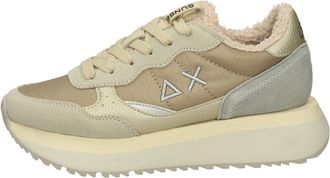 Sun 68 Big Ally Teddy Fur Leather and Fabric Sneakers | 5BSDSZ45210 31 Beige, Cream White, 38 EU