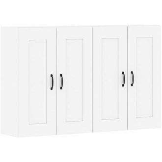vidaXL Armarios De Pared 2 Uds Madera De Ingenier&iacute;a Blanco Vidaxl