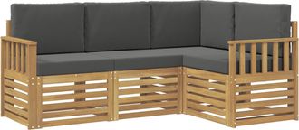 vidaXL Conjunto De Sof&aacute;s De Exterior 4 Uds. Blanco Y Antracita Vidaxl