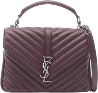 Saint Laurent Pre-owned Vintage Handbag - Dames - Vintage Handtas - Paars - ONE Size - Leer - Vintage