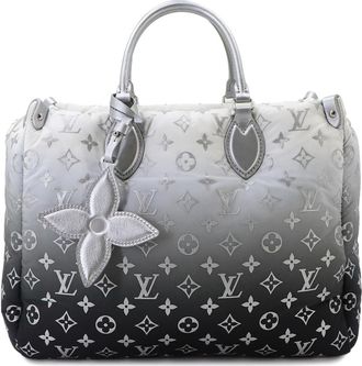 Louis Vuitton Gray Nylon Leather Handbag Tote Bag (Pre-Owned)