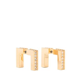 Elisabetta Franchi Earrings, female, Yellow, Size: ONE SIZE Earrings with rhinestones