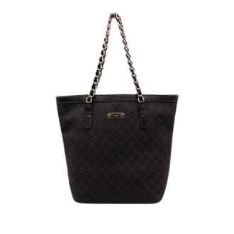 Gucci Pre-owned Tote Bags, female, Brown, Size: ONE SIZE Pre-owned Vintage Denim Tote