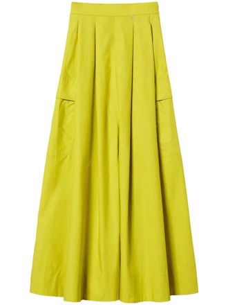 Twin-Set poplin pleated skirt - Yellow