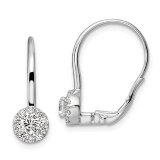 Diamond2Deal 14k White Gold 3/4 Ct Lab Grown Diamond Drop Dangle Earrings