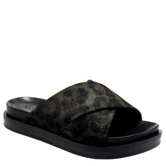 Aerosoles Linney Slide Sandal Leopard Green LINNEY-649 Womens
