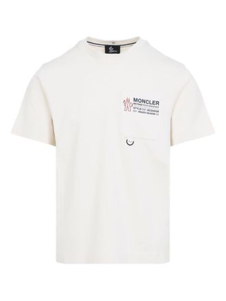 Moncler White Cotton T-Shirt With Logo