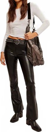 Free People Level Up Vegan Flare Slit Pants In Black