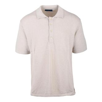Daniele Fiesoli Tops, Heren, Beige, 2Xl, Katoen, Polo in maglia garzata