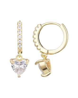 Adornia 14K Plated CZ Heart-Shaped Huggie Hoop Earrings