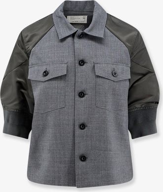 sacai Camicia in lana con maniche in nylon - SACAI - gender_Woman