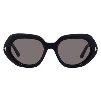 Tom Ford Smoke Geometric Ladies Sunglasses FT1317 01A 51