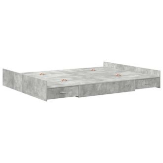 Berkfield Home Storage Bed Frame Concrete grey 140 x 190 cm Melamine